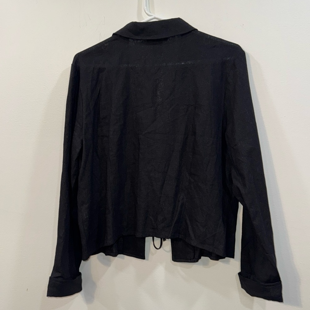 Black Front Tie Top - Picture 9 of 11